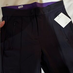 Sandro Black Skinny Pants with Purple Accent